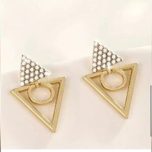 Gold Plated Triangle Earrings